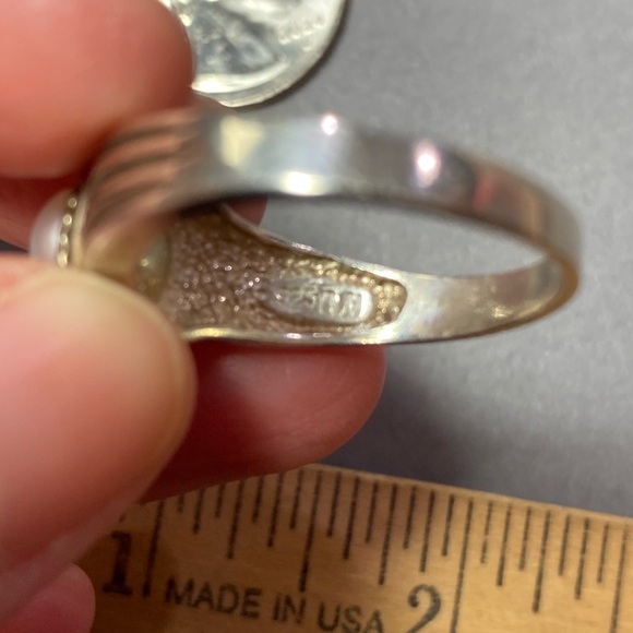 Vintage sterling silver pearl ring size 11.5 - Picture 3 of 5